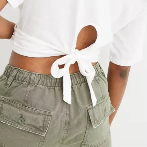 Aerie Cropped Wrapback T-shirt - Picture 2 of 5